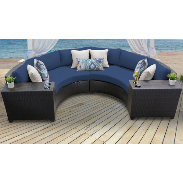 Sol 72 Outdoor™ Tegan 4 Piece Rattan Sectional Seating Group with